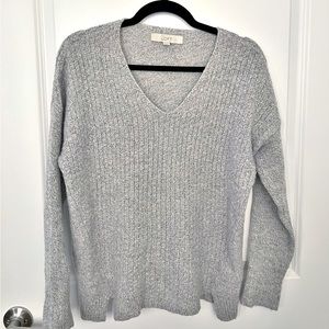 LOFT Wool Knit Sweater Gray, size small
